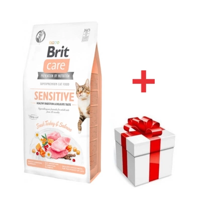 Brit Care Cat Grain-Free Sensitive Healthy Digestion & Delicate Taste with Turkey & Salmon 400g + eine Überraschung für Ihre Katze GRATIS!