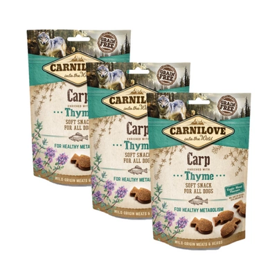 Carnilove Semi-Moist Snack, Karpfen mit Thymian, 3x200 g
