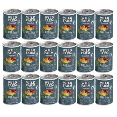 Wild Farm Superfood Rindfleisch 18x400g getreidefreies Hundefutter