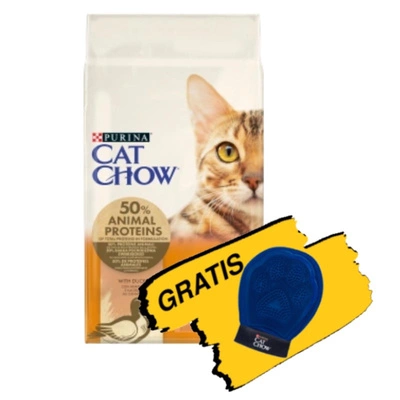 Purina Cat Chow Adult Ente 15kg + GRATIS Pflegehandschuh!
