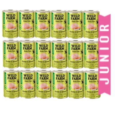 WILD FARM Premium Grain Free Chicken and Salmon Junior 18x400g - getreidefreies Futter für Kätzchen
