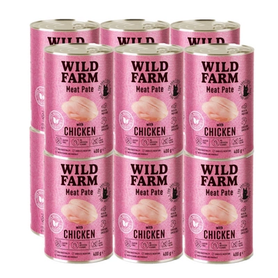 WILD FARM Pate Chicken 12x400g - glutenfreies Katzenfutter