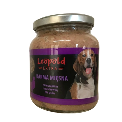 Leopold Huhn und Karotte Fleisch Hundefutter 300g + 10% Gratis (Dose)
