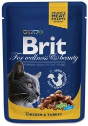 Brit Premium Cat für ausgewachsene Katzen mit Huhn und Pute 100g