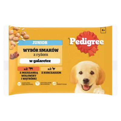 Pedigree Welpennassfutter mit Gelee (Huhn & Reis, Rind & Reis) 4x100g