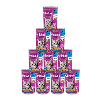 WHISKAS Katzennassfutter 1+ mit Thunfisch in Gelee 12x400g