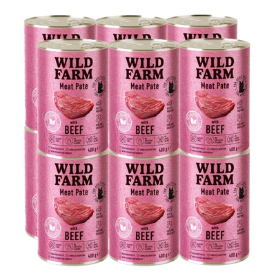 WILD FARM Pate Beef 12x400g - glutenfreies Katzenfutter