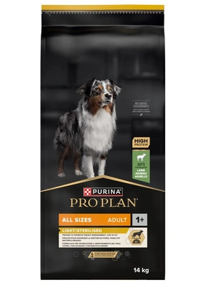 PRO PLAN Light Sterilisiertes Hundefutter für ausgewachsene Hunde aller Größen, reich an Rindfleisch, 14 kg