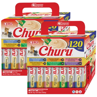 INABA Churu für Katzen – mit Thunfisch und Huhn mischen 2x(120x14g)