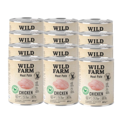 WILD FARM Pastete Huhn 12x800g glutenfreies Hundefutter