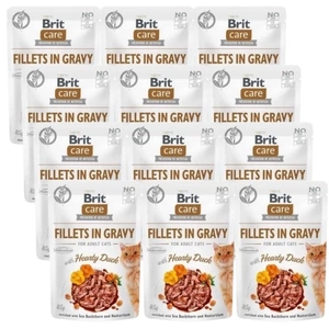 Brit Care Cat Pouches Filets in Soße mit herzhafter Ente 12x85g -2% Rabatt auf das Set