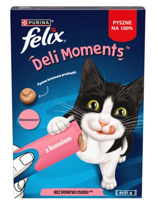 Felix Deli Moments Cremige Katzensnacks mit Lachs 4x10g