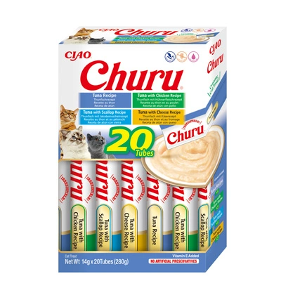 INABA Churu für Katzen – mit Thunfisch mischen (20 x 14 g)