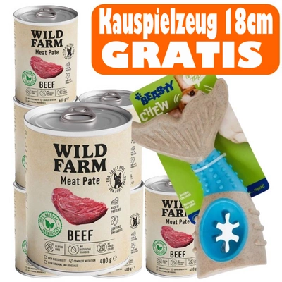 Wild Farm Pate Beef 6x400g glutenfreies Hundefutter