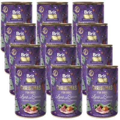 BRIT MONO PROTEIN Weihnachtslamm mit Karotten - Lamm und Karotten 12x400 g