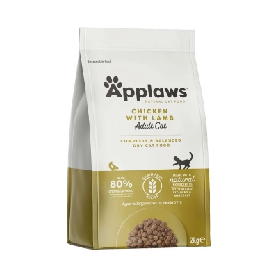 Applaws Adult Huhn mit Extra Lamm Trockenfutter für Katzen 2kg