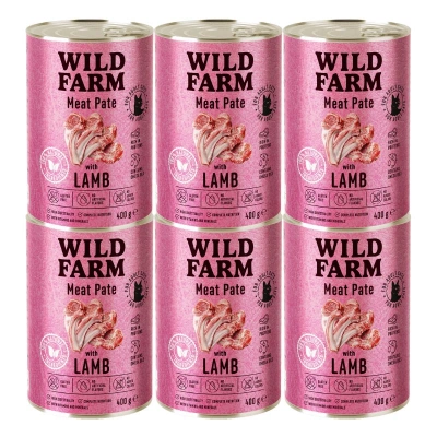 WILD FARM Pate Lamm 6x400g - glutenfreies Katzenfutter
