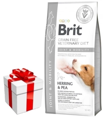 Brit Grain Free Veterinary Diet Dog Joint & Mobility Hering & Erbsen 12kg + Überraschung für den Hund GRATIS!