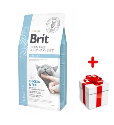 Brit Grain Free Veterinary Diet Cat Obesity Chicken & Peas 5kg + Überraschung für die Katze GRATIS!
