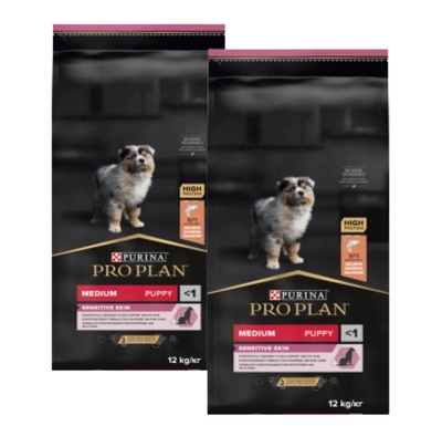 PRO PLAN Sensitive Skin Welpenfutter reich an Lachs 2x12kg - 3% Rabatt auf ein Paket