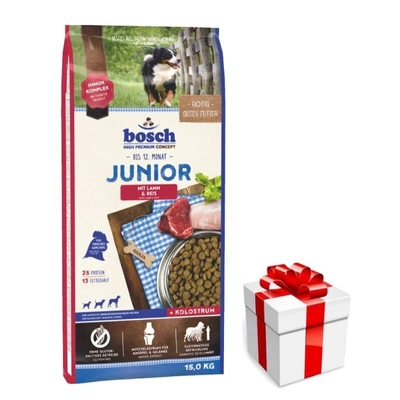 BOSCH Junior Lamb & Rice 15kg + Überraschung für den Hund