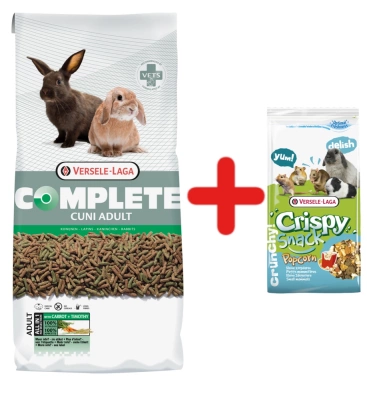 VERSELE-LAGA Cuni Adult Complete 8kg Kaninchenfutter + Versele-Laga Snack Popcorn 650g