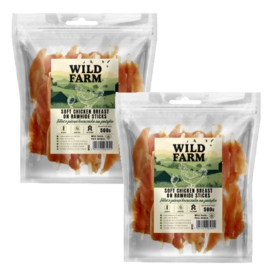 WILD FARM Hähnchenbrustfilet auf Spieß 2x500g Leckerli für Hunde