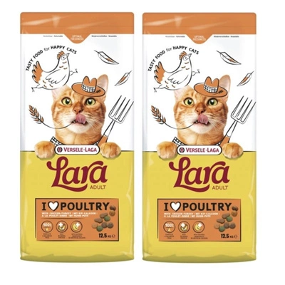 VERSELE-LAGA Lara Adult Truthahn & Huhn 2x12,5 kg - Futter für ausgewachsene Katzen mit Truthahn und Huhn