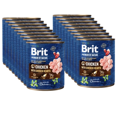 Brit Premium By Nature Chicken With Chicken Hearts 18x800g
