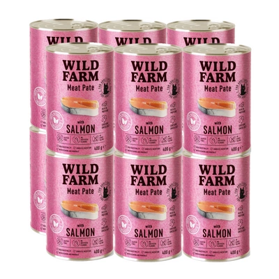 WILD FARM Pate Lachs 12x400g - glutenfreies Katzenfutter