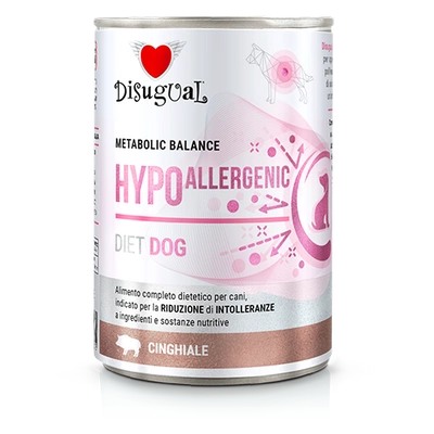 Disgual Nassfutter für Hunde, veterinärmedizinisch, hypoallergen, Wildschwein (ausgewachsen), 400 g