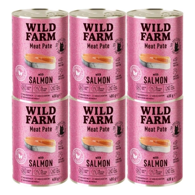 WILD FARM Pate Lachs 6x400g - glutenfreies Katzenfutter