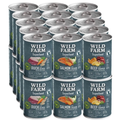 WILD FARM Superfood Mix Flavours 30x400g getreidefreies Hundefutter