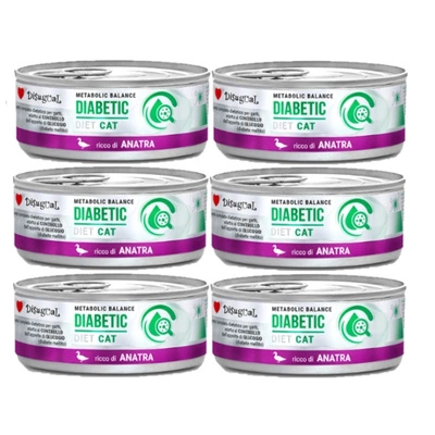 Disgual Nassfutter für Katzen, tierärztlich, diabetische Ente (ausgewachsen), 6x85 g