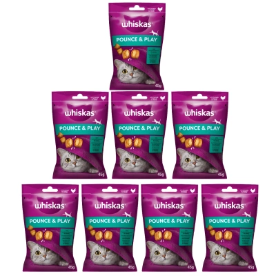 WHISKAS Energy and Vitality 8x45g – Leckerbissen für Katzen, mit Huhn