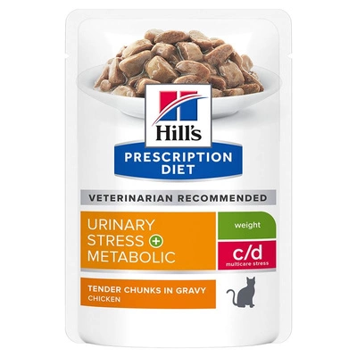 HILL'S PD Prescription Diet Feline c/d Urinary Stress + Metabolic Huhn 85-g-Beutel