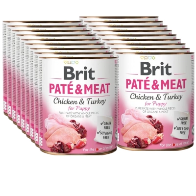 Brit Paté & Meat For Puppy Huhn und Pute 18x800g