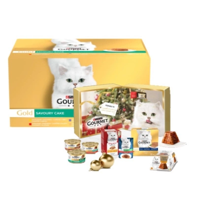 Purina Gourmet Gold Savory Cake Katzenfutter 48 x 85 g + Purina® Gourmet™ Adventskalender GRATIS