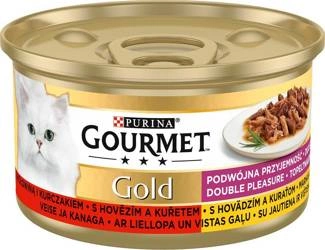 Purina Gourmet Gold mit Rindfleisch und Huhn in Sauce 85g