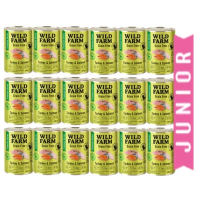 WILD FARM Premium Grain Free Truthahn und Lachs Junior 18x400g - getreidefreies Futter für Kätzchen