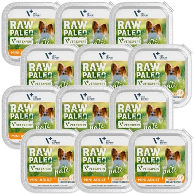 Vetexpert RAW PALEO PATE MINI adult turkey 12x150g - Putenschale