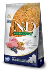 Farmina N&D Ancestral Grain Canine Puppy Medium&Maxi Lamb&Blueberry 12kg