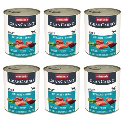 ANIMONDA GranCarno Adult Dog Geschmack: Lachs + Spinat 6x800g