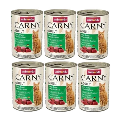 Animonda Cat Carny Adult Rindfleisch, Pute & Kaninchen 6x400g