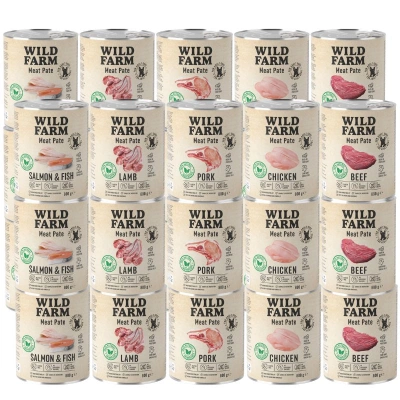 WILD FARM Pate Mix Flavors 30x800g glutenfreies Hundefutter