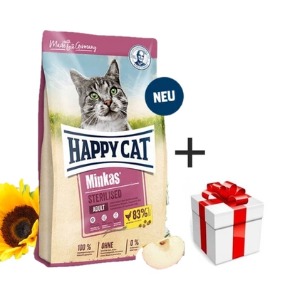 Happy Cat Minkas Sterilised Geflügel Mit Geflügel 10kg + Überraschung für die Katze