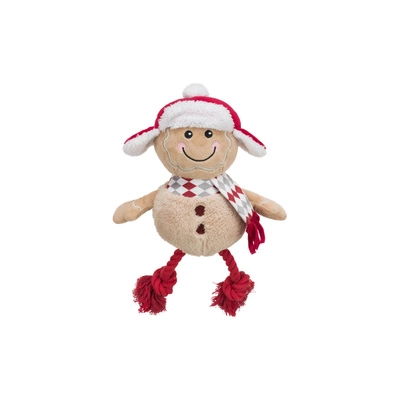 TRIXIE Lebkuchenmann, Spielzeug für Hunde, Polyester/Baumwolle, 34 cm, mit Sound, mit Schnur