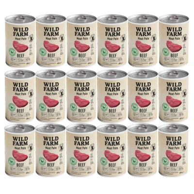 Wild Farm Pate Beef 18x400g glutenfreies Hundefutter