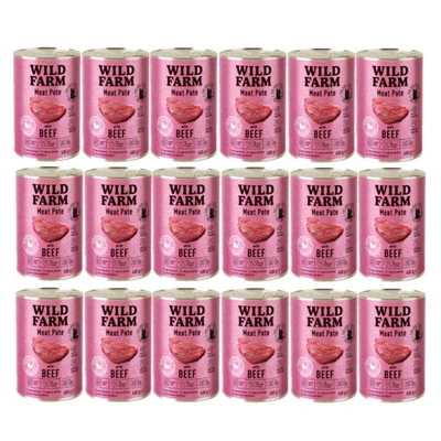WILD FARM Pate Beef 18x400g - glutenfreies Katzenfutter