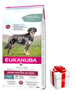 Eukanuba Daily Care Adult Mono-Protein Lachs 12kg + Überraschung für den Hund